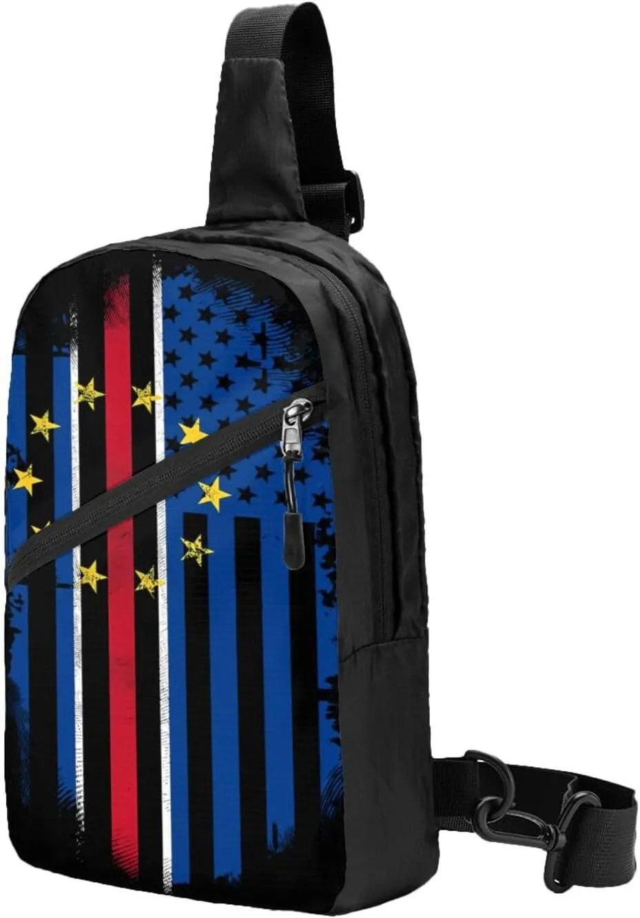 Cape Verdean American Flag Cabo Verde Portable Sling Bags Packable Crossbody Bag Foldable Sport Daypack Reusable Shoulder Backpack Diagonally Chest Bag for Workout Travel