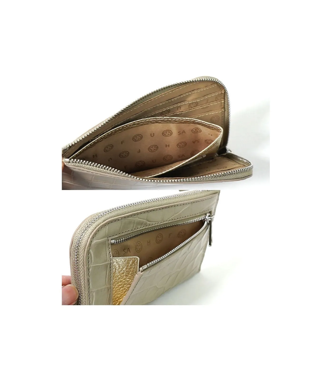 Carry L-shaped Mini Wallet, Italian Croco Embossed Leather Edition 1571