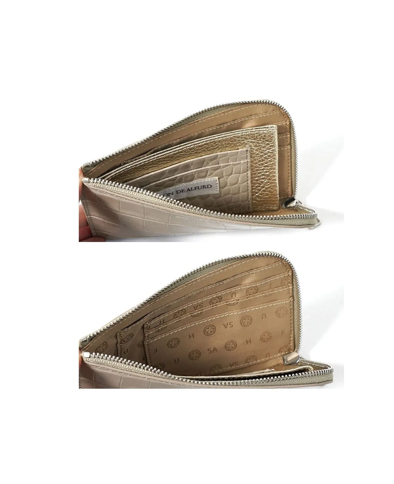 Carry L-shaped Mini Wallet, Italian Croco Embossed Leather Edition 1571