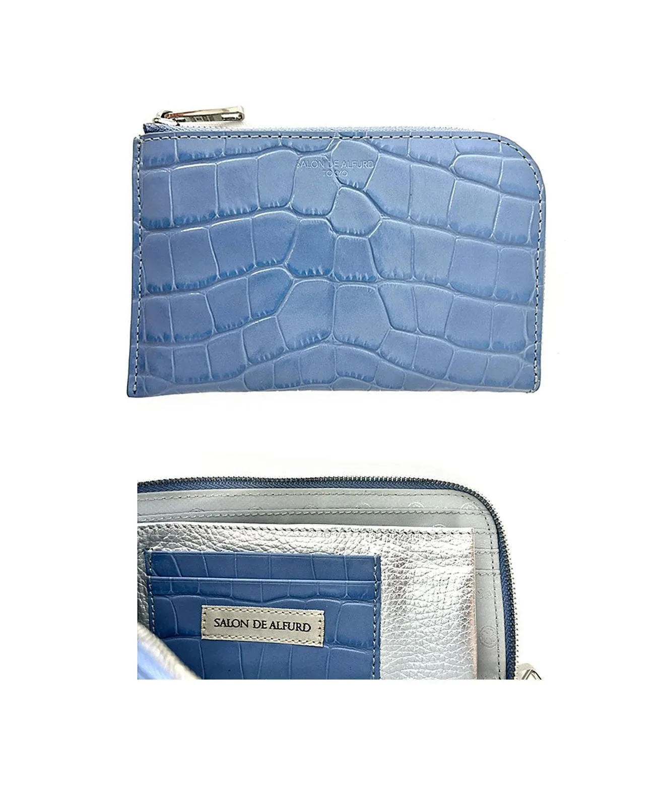 Carry L-shaped Mini Wallet, Italian Croco Embossed Leather Edition 1571