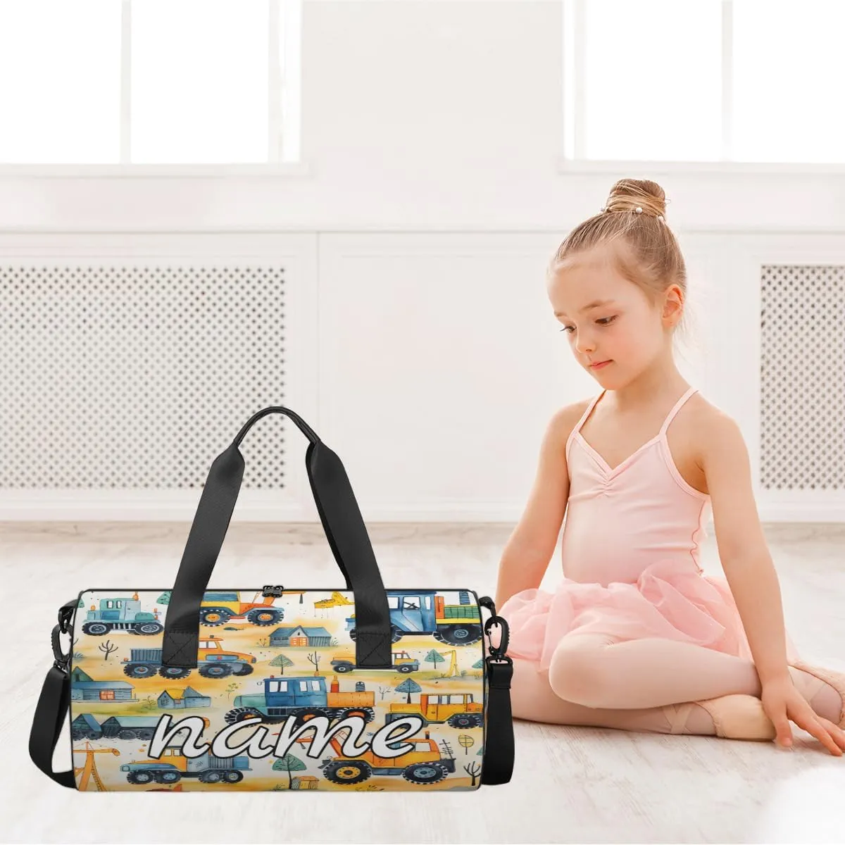 Cartoon Cars Personalized Dance Bags, Cartoon Cars Custom Sport Duffel Bag Travel Duffle Bag Overnight Weekender Bag