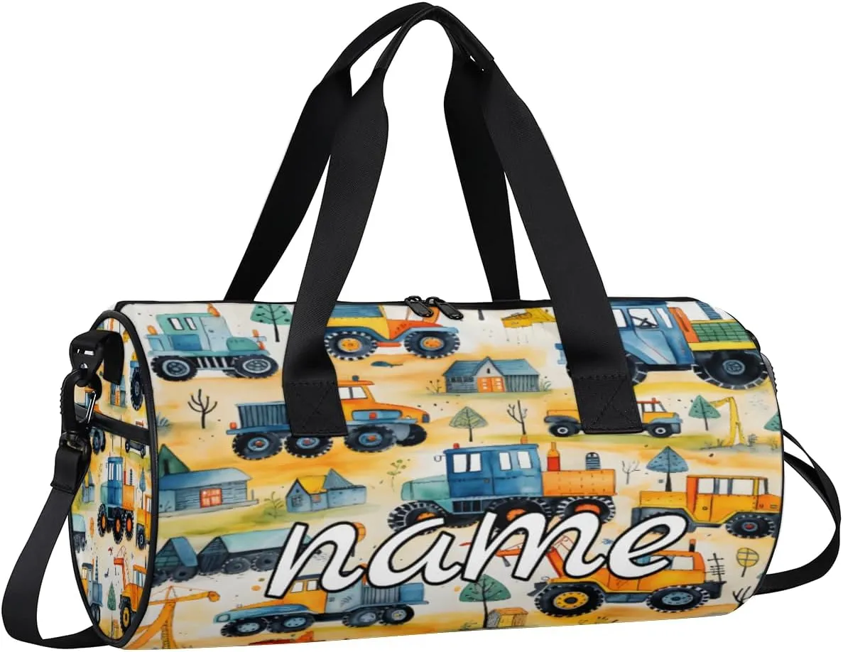 Cartoon Cars Personalized Dance Bags, Cartoon Cars Custom Sport Duffel Bag Travel Duffle Bag Overnight Weekender Bag
