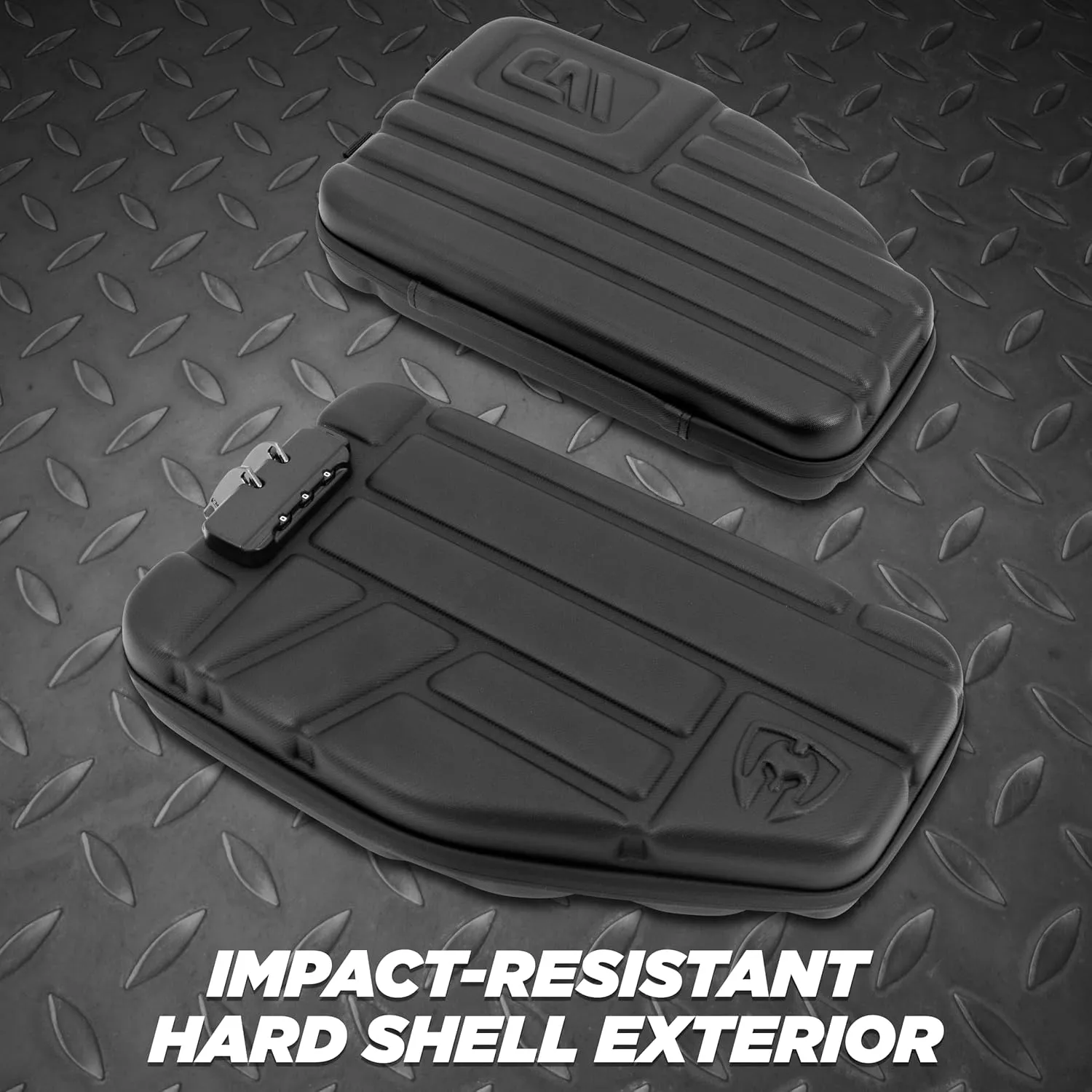 CASEMATIX Locking Pistol Case Fits Small to Large 9mm Pistols with Room For Extra Clips and Attachments - Portable EVA Gun Rug Handgun Case with Foam, Snap In Zippers, Water Resistant, Shoulder Strap