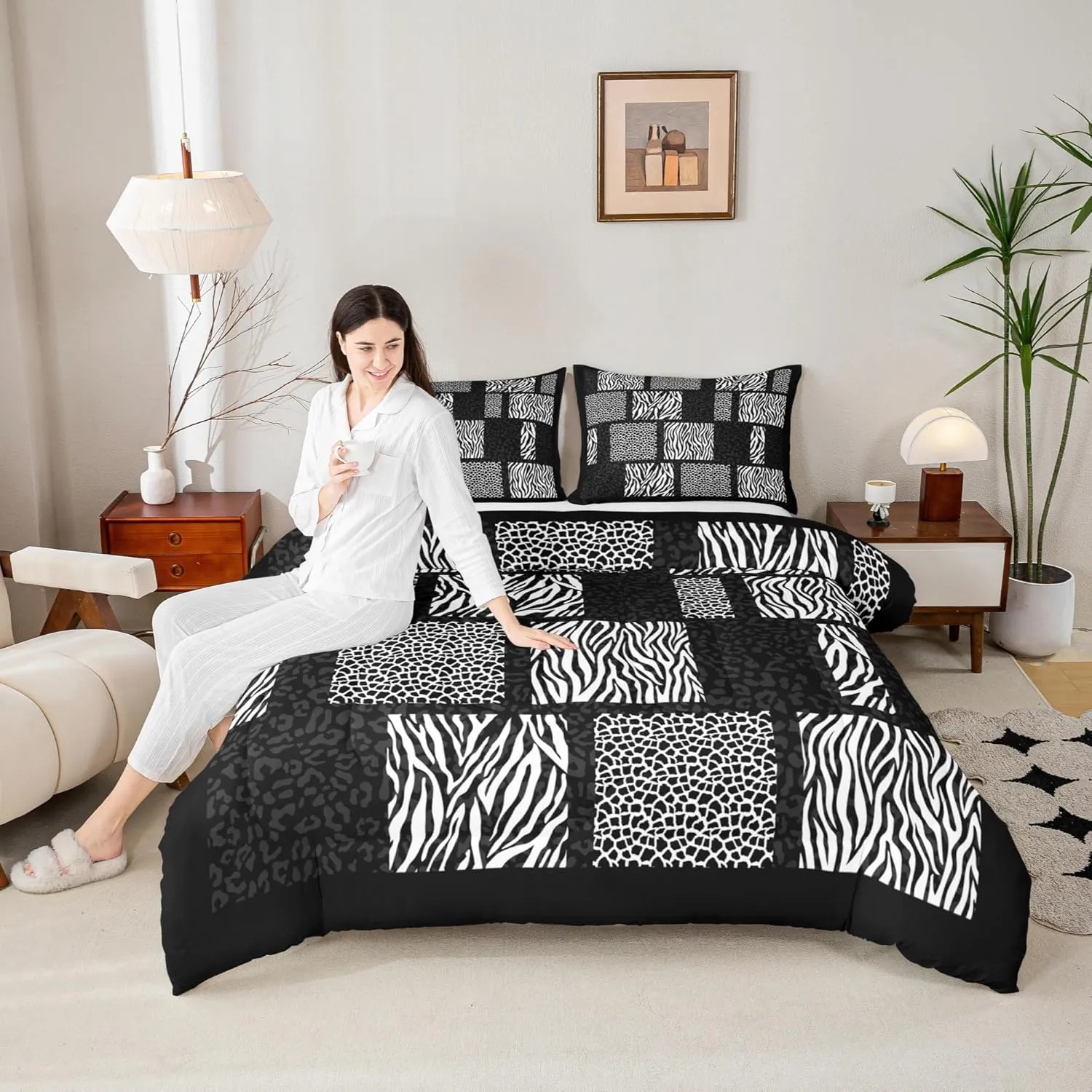 Castle Fairy Leopard Cheetah Zebra Skin Comforter Set and Bed Sheet Set Twin Size