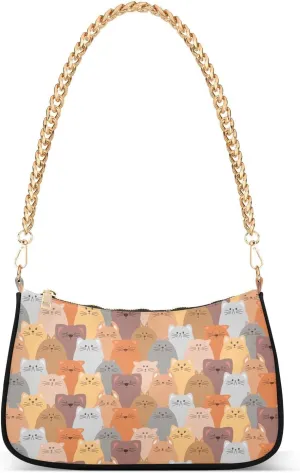 Cat Shoulder Purses for Women,Cat Shoulder Bag Purse Womens Crescent Crossbody Bag
