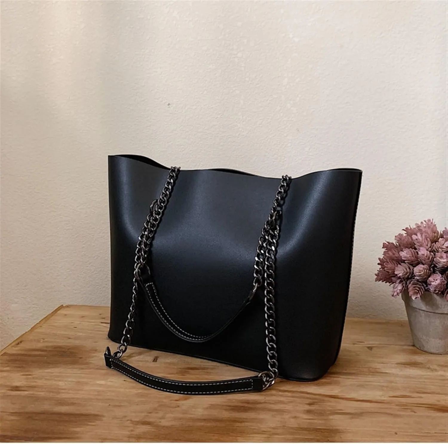 Chain Handle Shoulder Tote Bag For Women