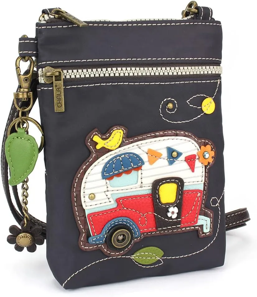 CHALA Crossbody RFID Cell Phone Purse - Women Nylon/Faux Leather Multicolor Handbag with Adjustable Strap Venture