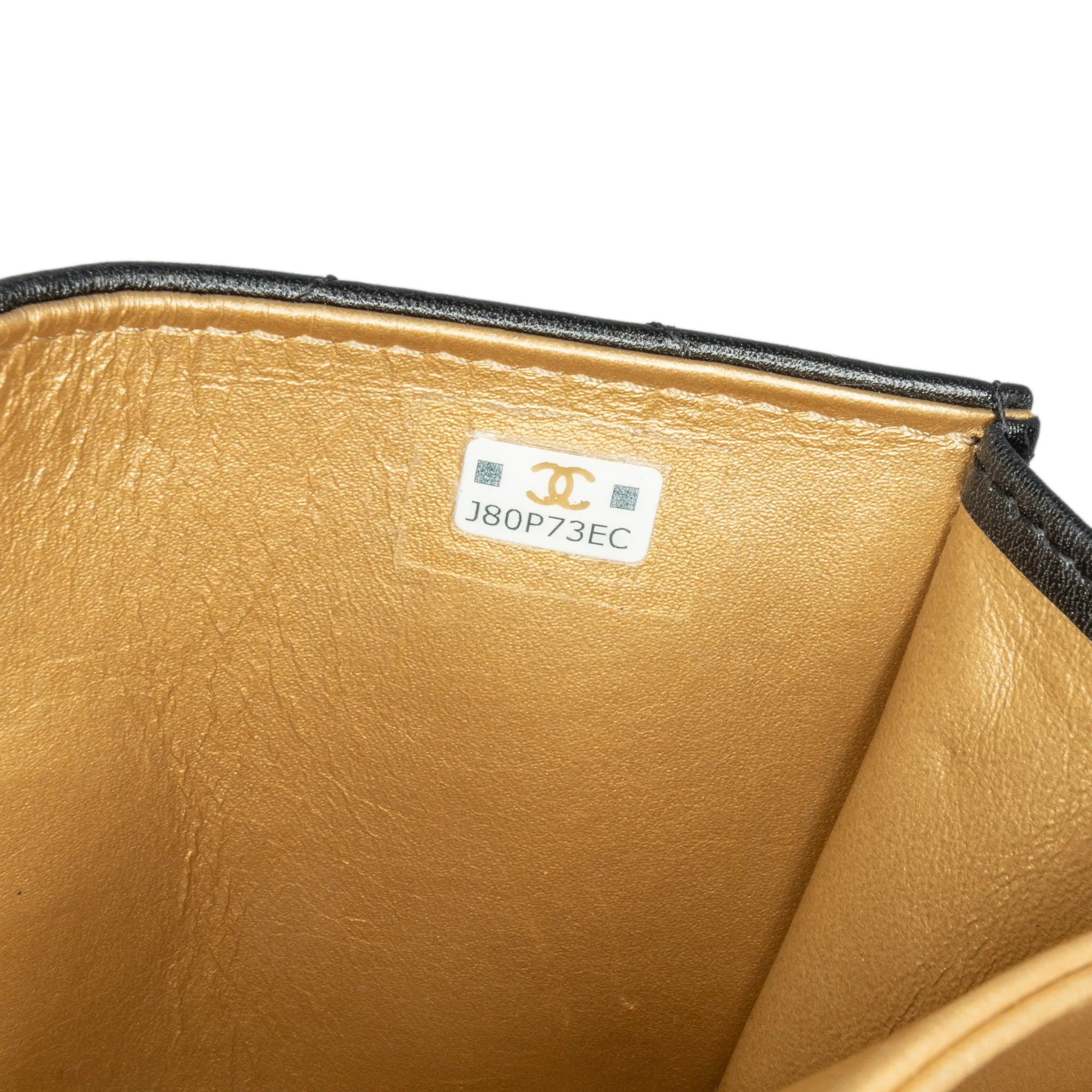 Chanel Quilted Calfskin Strass Card Holder On Chain