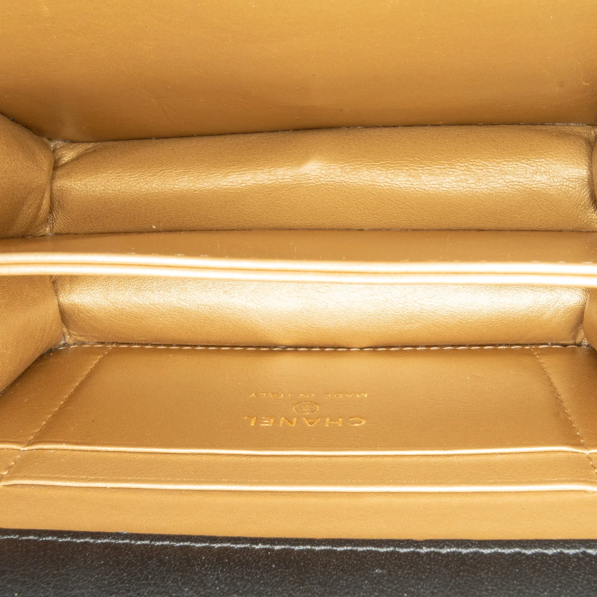 Chanel Quilted Calfskin Strass Card Holder On Chain