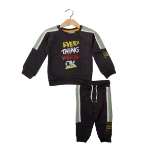 CHARCOAL GREY EVERYTHING WILL BE OK & TROUSER PRINTED SUIT
