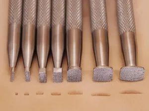 Checkered Stamps Leather Stamping Undercut Beveler - One Piece or Set of 7 Leather Stamping Tools in Stainless Steel (XS, 1 Piece)