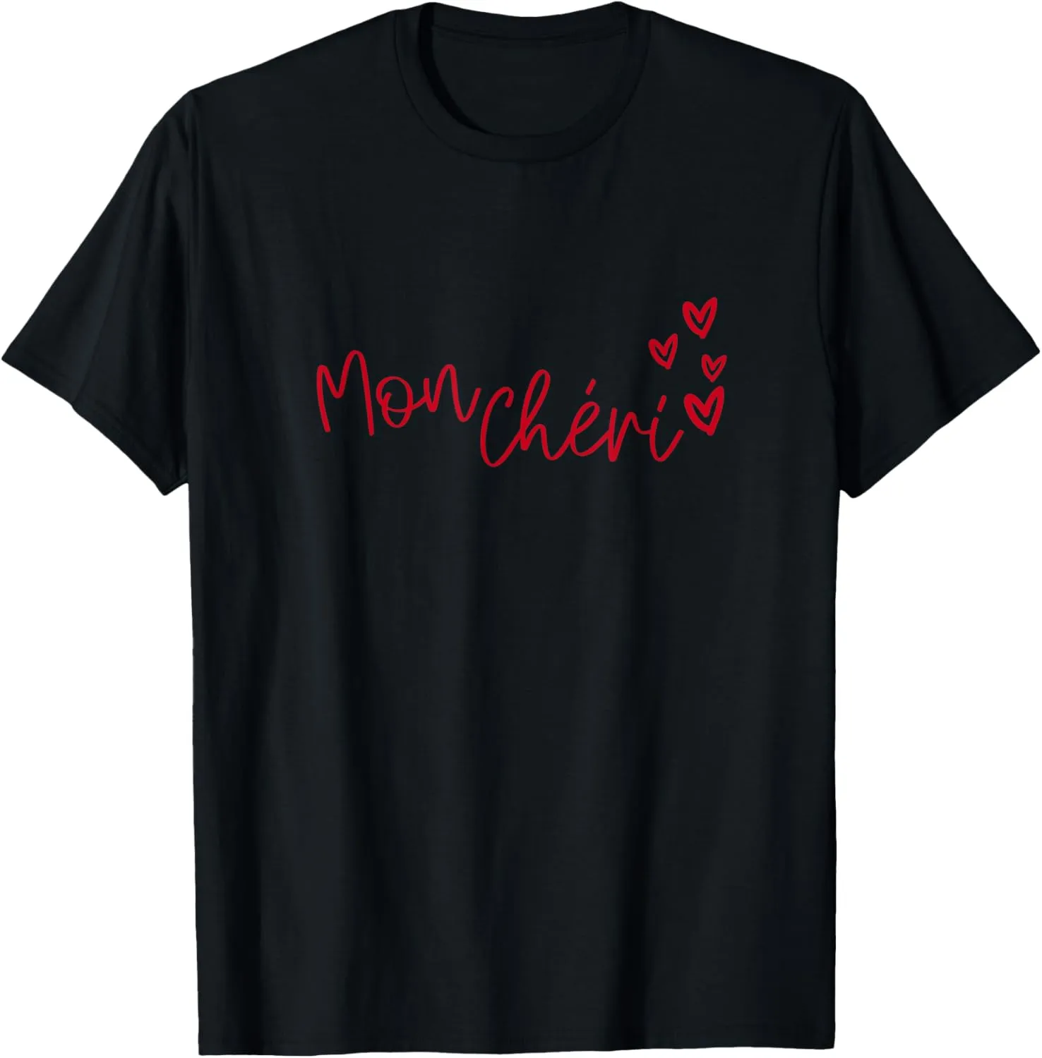 Chic Mon Cheri French Slogan Hearts Travel Culture Paris T-Shirt