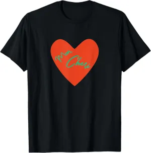Chic Mon Cheri French Slogan Travel Heart Cursive Love Paris T-Shirt
