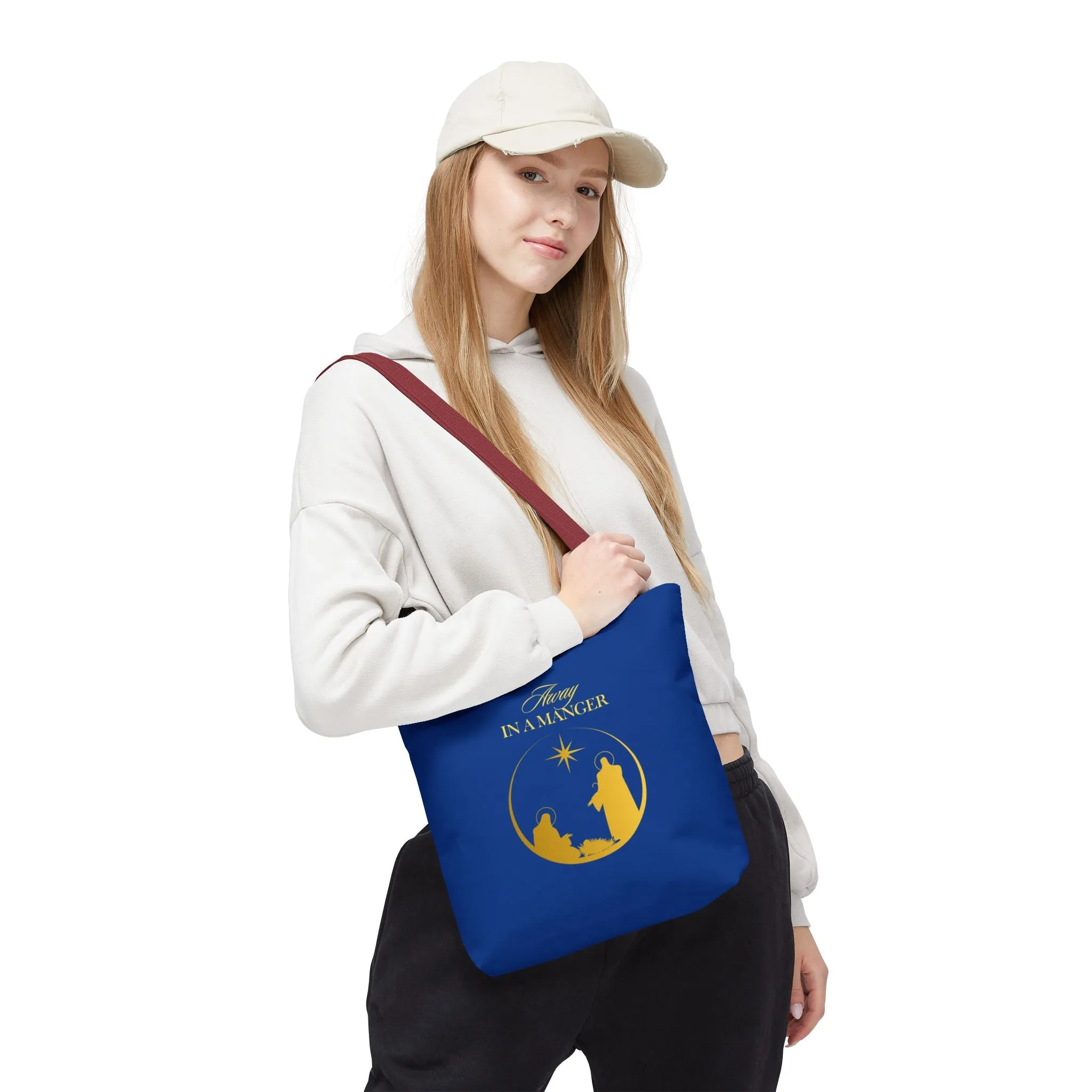 Chritmas Carols Away in a Manger Tote Bag