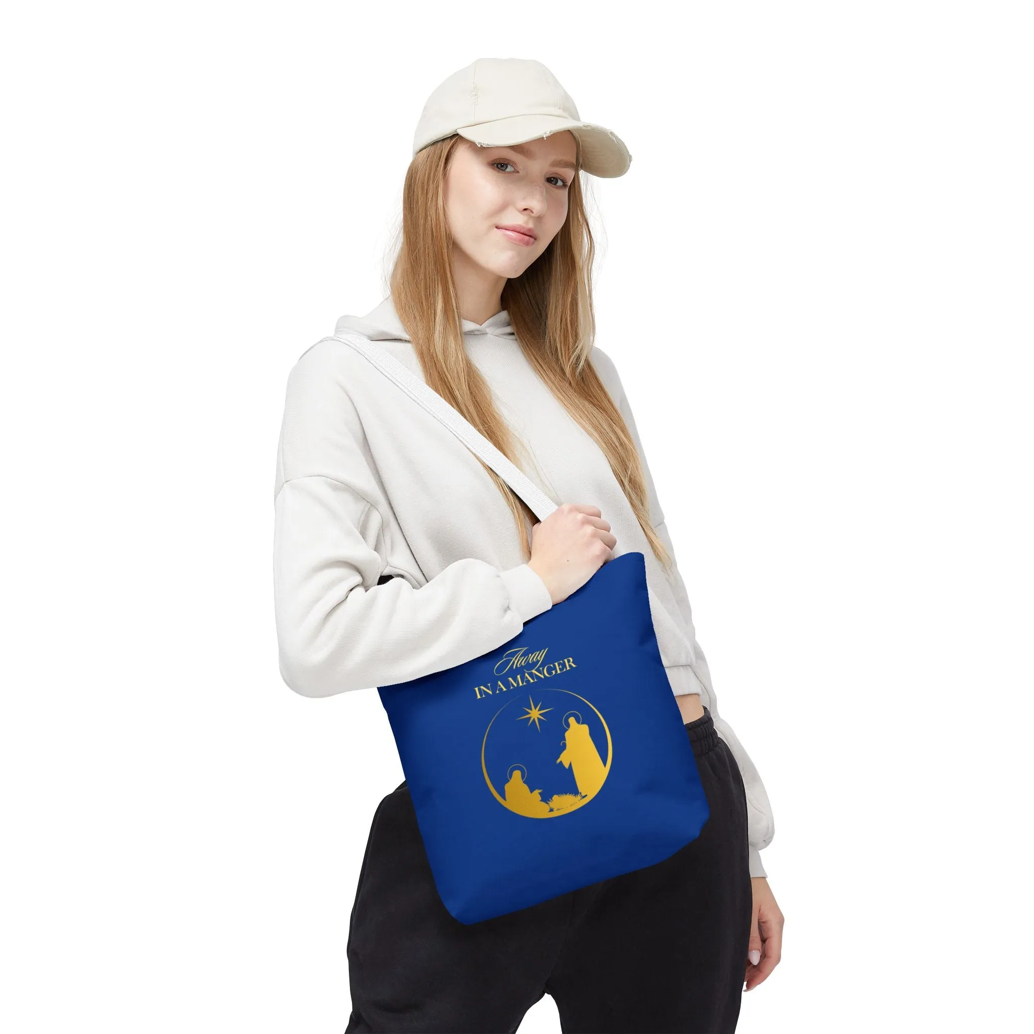 Chritmas Carols Away in a Manger Tote Bag