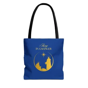 Chritmas Carols Away in a Manger Tote Bag
