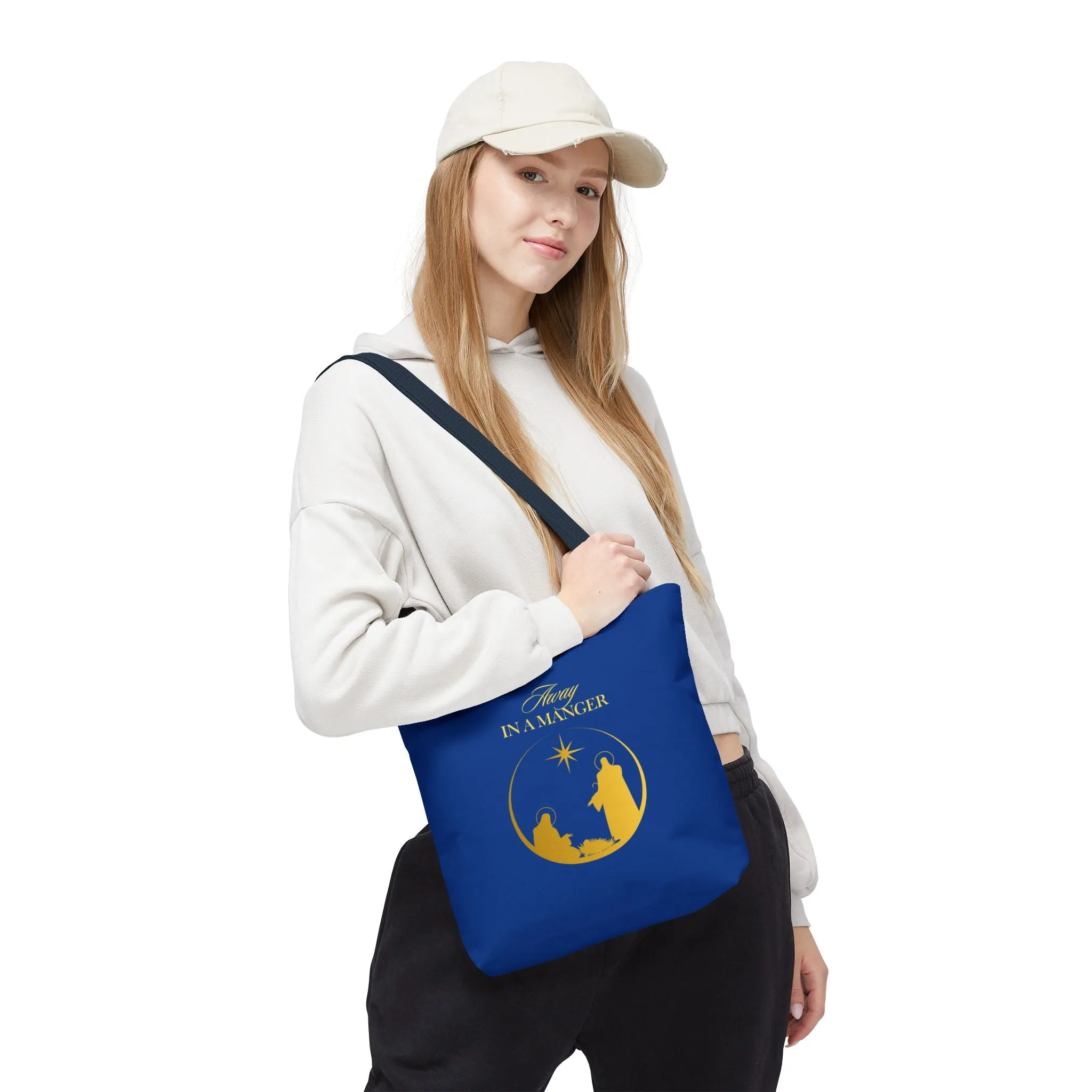 Chritmas Carols Away in a Manger Tote Bag