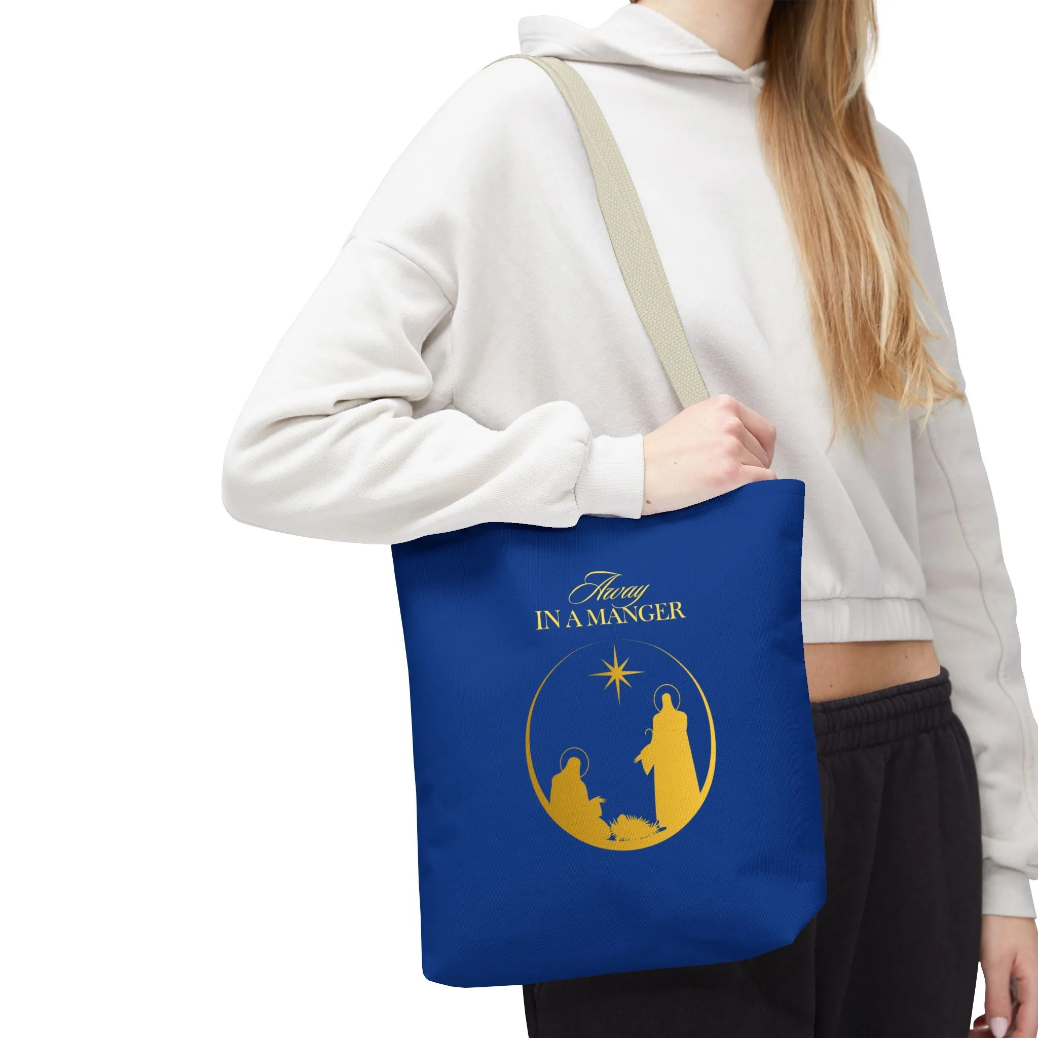Chritmas Carols Away in a Manger Tote Bag