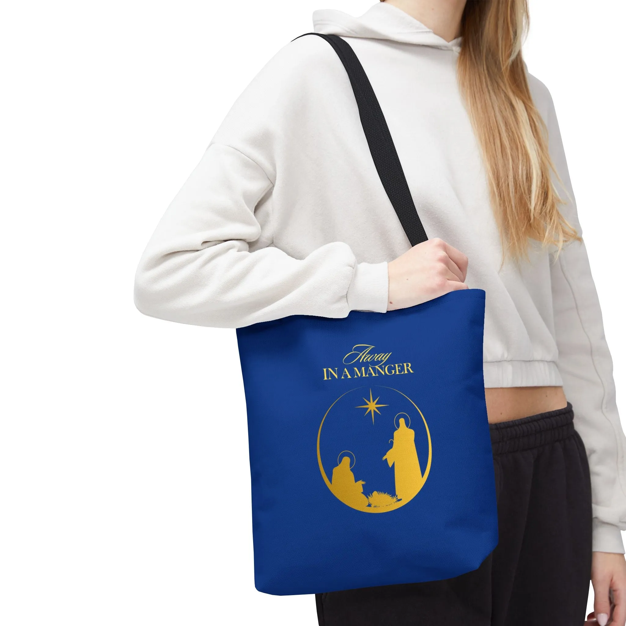 Chritmas Carols Away in a Manger Tote Bag