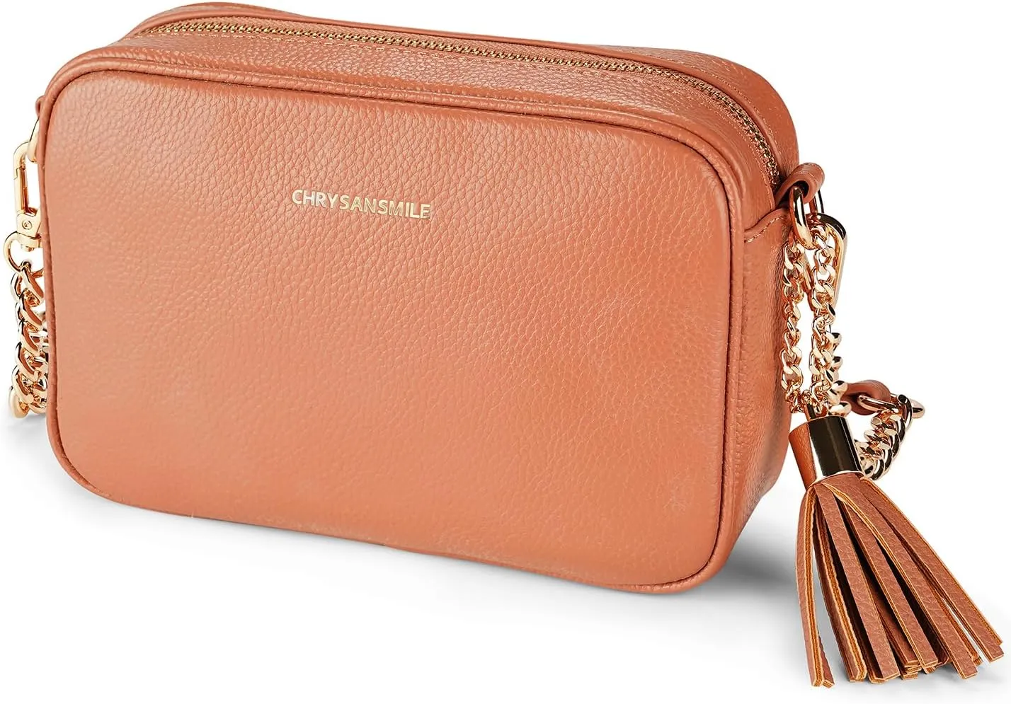 Chrysansmile Crossbody Bags for Women Genuine Leather Small Purse Black Soft Cross Body Bag with Tassel