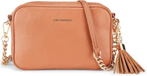 Chrysansmile Crossbody Bags for Women Genuine Leather Small Purse Black Soft Cross Body Bag with Tassel
