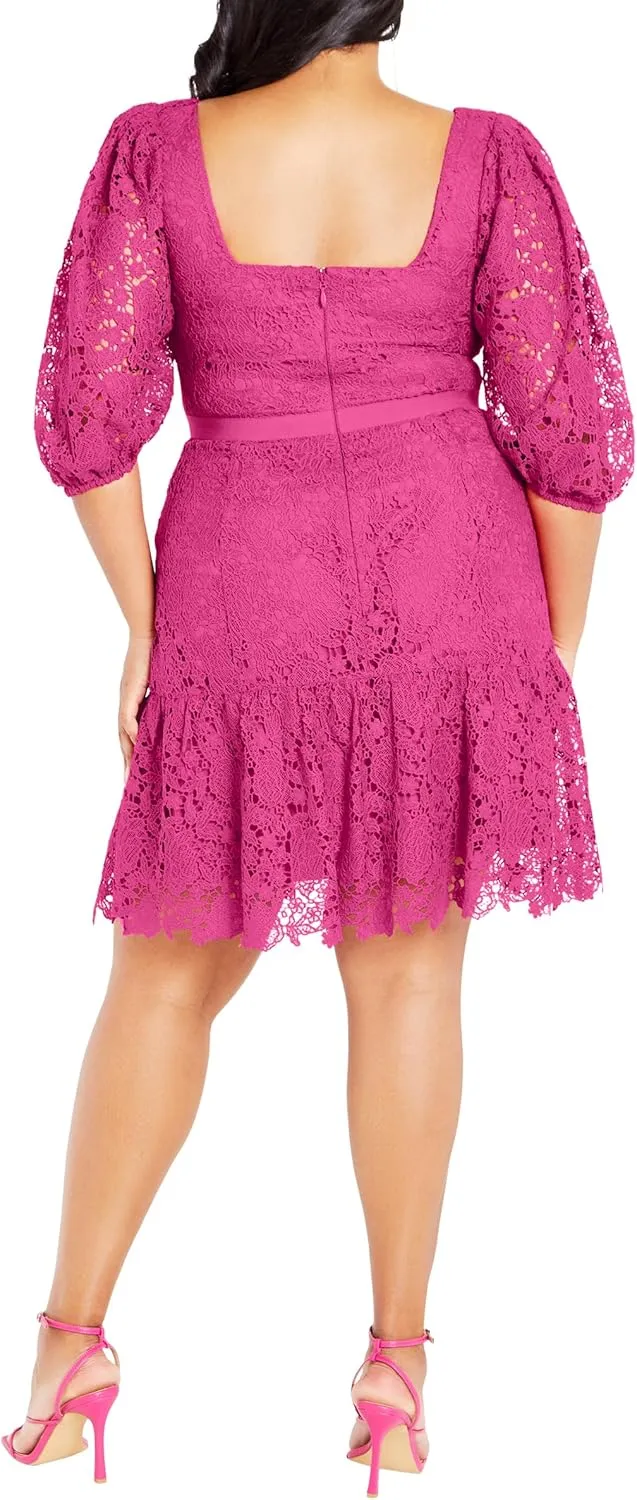 City Chic Women's Plus Size Dress-Priscilla Lace