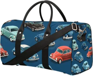 Classic Car Travel Duffel Bag for Women Men Waterproof Foldable Overnight Weekender Bag Large Capacity Sports Gym Bag