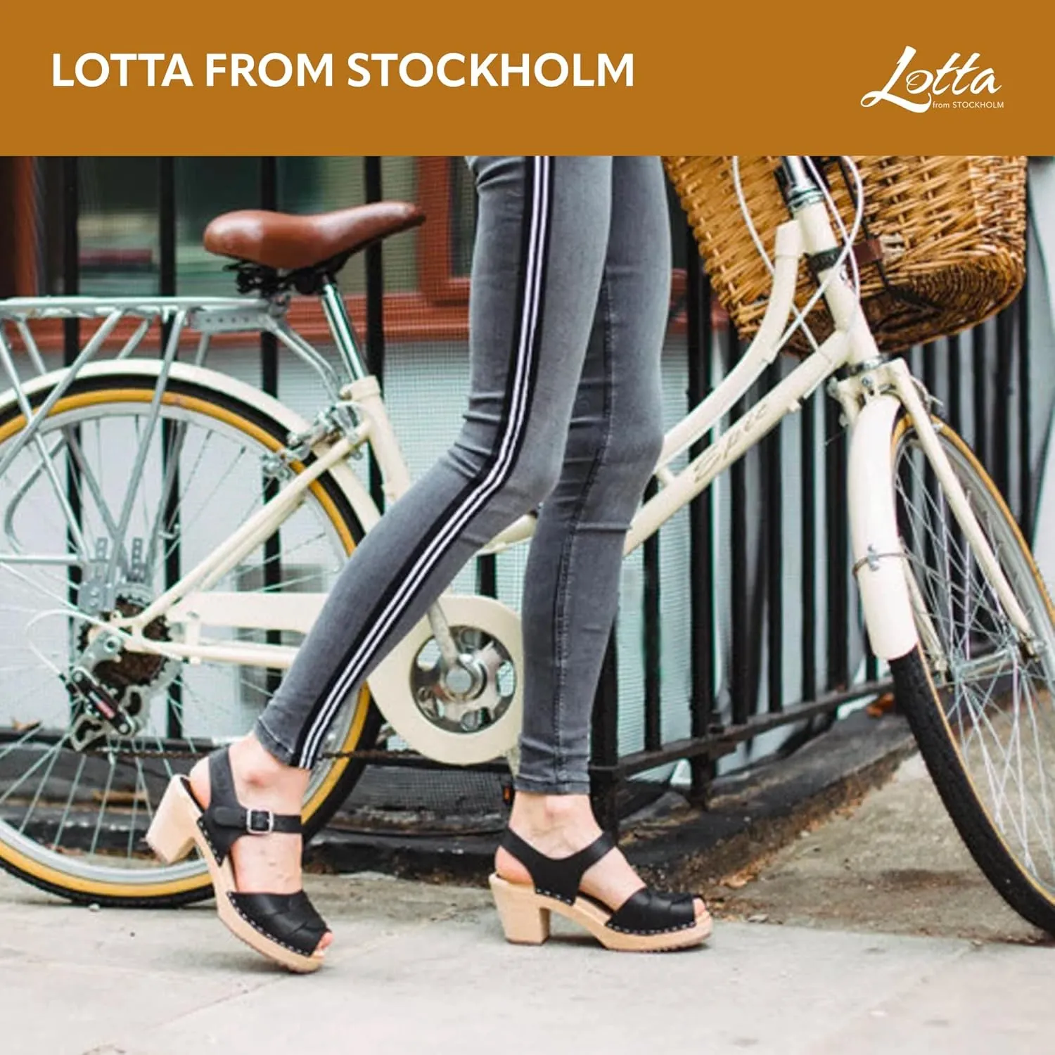 Classic Swedish Clogs - Peep Toe Black Leather Clogs for Women | Comfy Shoes with Shaped Footbed Handcrafted in Sweden