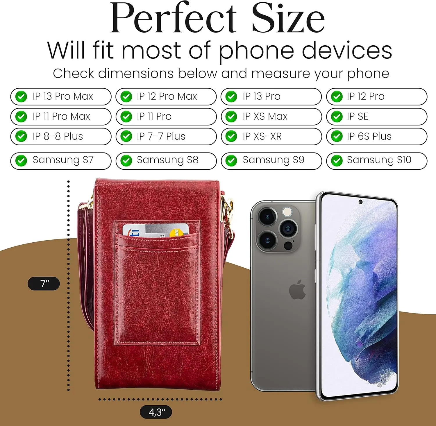Classico Small Crossbody Phone Purse for Women - Crossbody Bag Wallet for Phone, Cards, Accessories