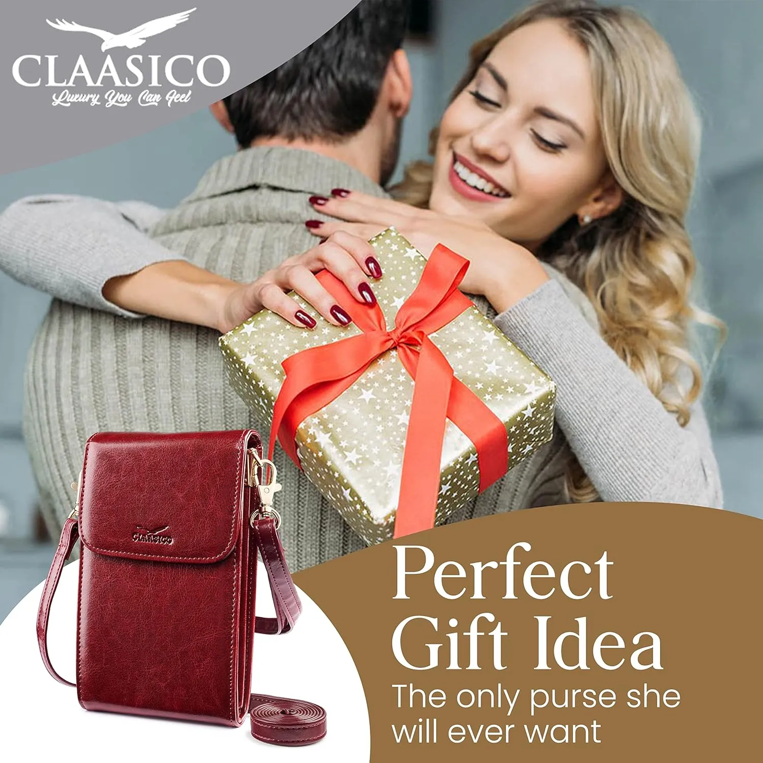 Classico Small Crossbody Phone Purse for Women - Crossbody Bag Wallet for Phone, Cards, Accessories