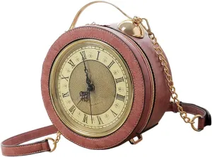 Clock Purse Portable Casual Womens Shoulder Bag for Holiday Shopping Traveling