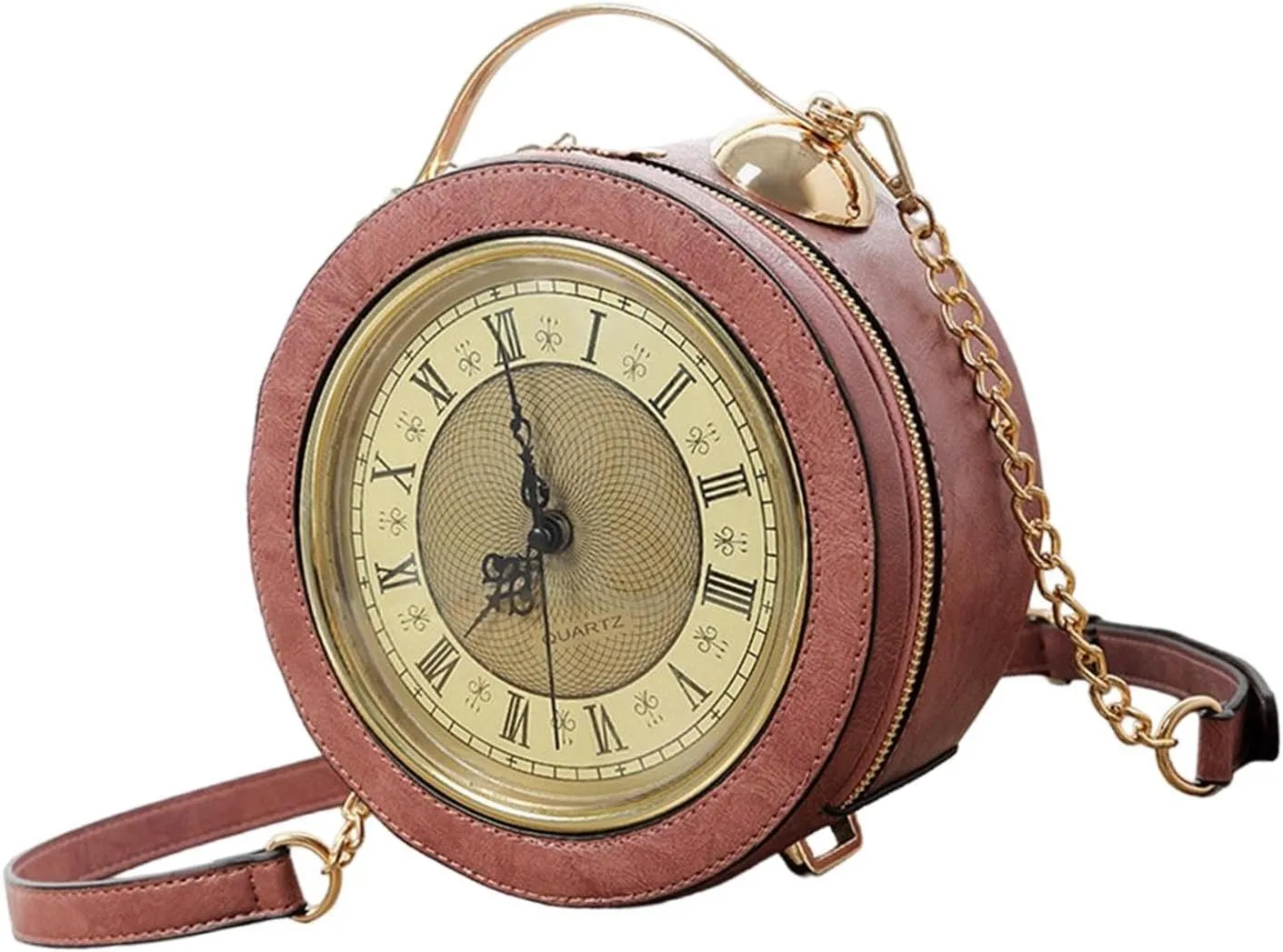 Clock Purse Portable Casual Womens Shoulder Bag for Holiday Shopping Traveling