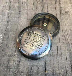 Collectible Handmade Antique Brass Pocket Compass Vintage Marine Astrolabe Working Compass Gift