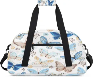 Colorful Butterfly Gym Duffel Bag for Men Women Butterfly Sports Tote Bag with Adjustable Shoulder Strap for Dance Gymnastics Traveling Outdoor Camping Overnight Stay