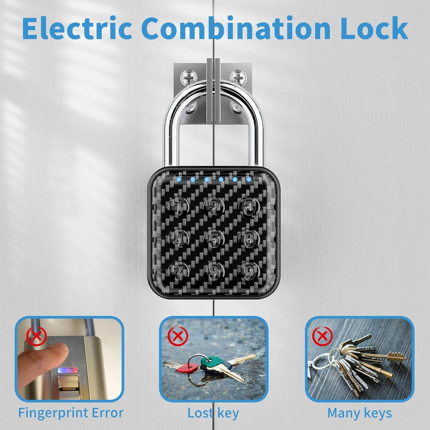 Combination Lock, Combination Lock for Locker, Locker Lock & Gym Locker Lock - High Security, Easy to Use for Gym, School, Travel, Outdoor (Carbon Fiber)