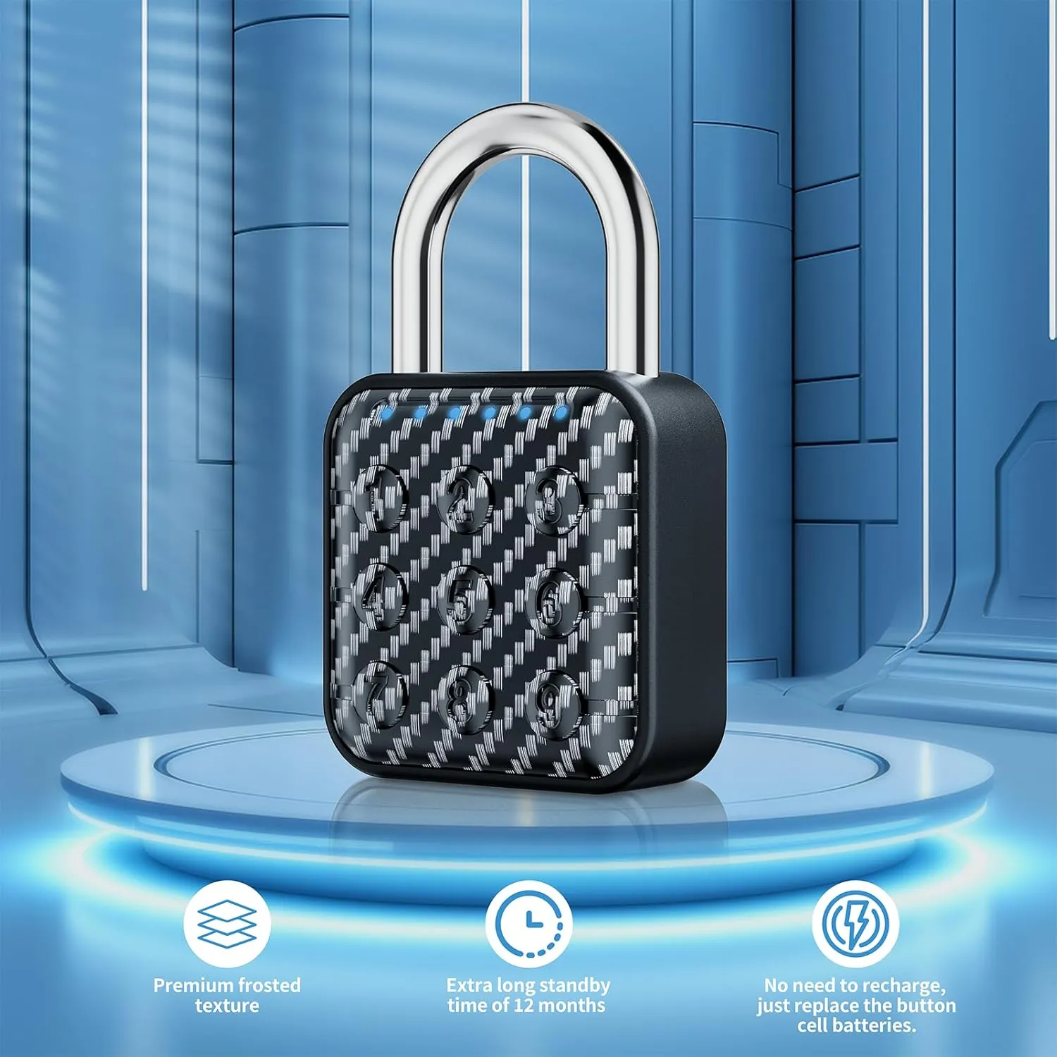 Combination Lock, Combination Lock for Locker, Locker Lock & Gym Locker Lock - High Security, Easy to Use for Gym, School, Travel, Outdoor (Carbon Fiber)