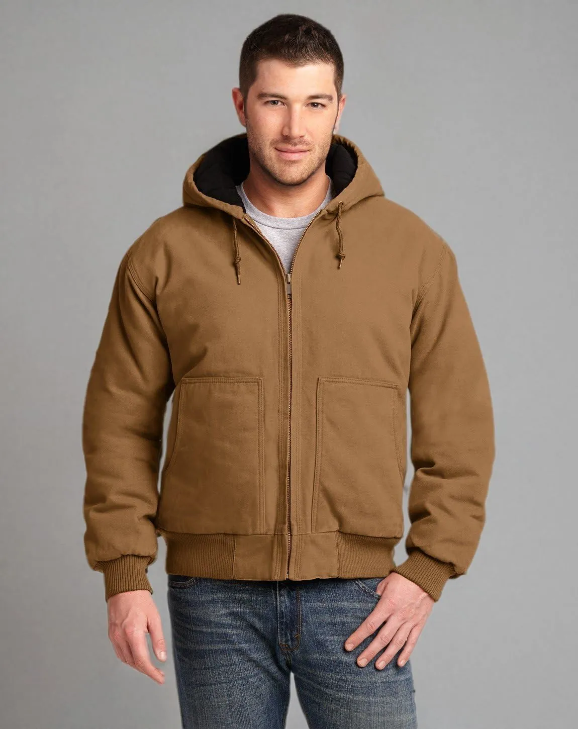 Cornerstone Men's Washed Duck Cloth Insulated Hooded Work Jacket