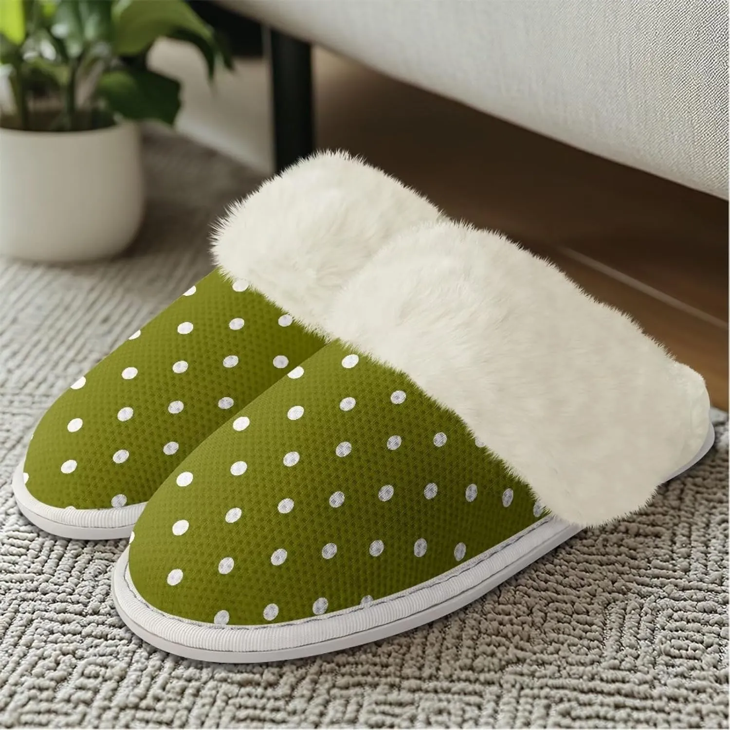 Cotton Slippers With Fluffy Edges House Slippers For Indoor Outdoor Cotton Slippers Unisex Cotton Slippers