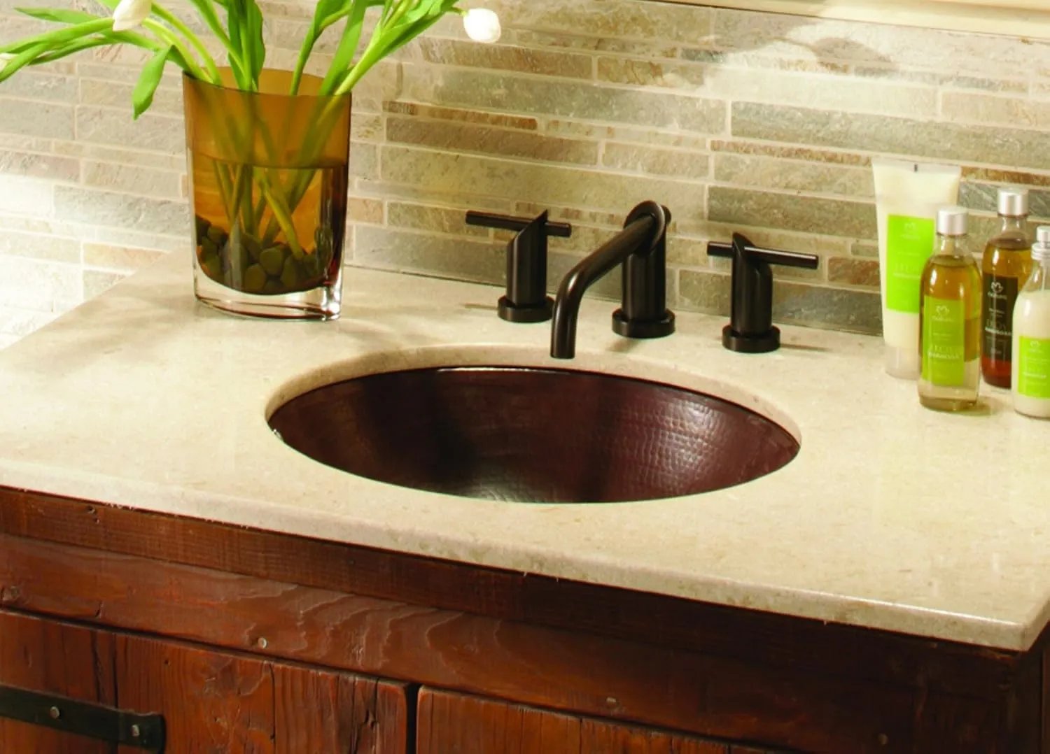 CPS268 Classic Mount Bathroom Sink, Antique Copper