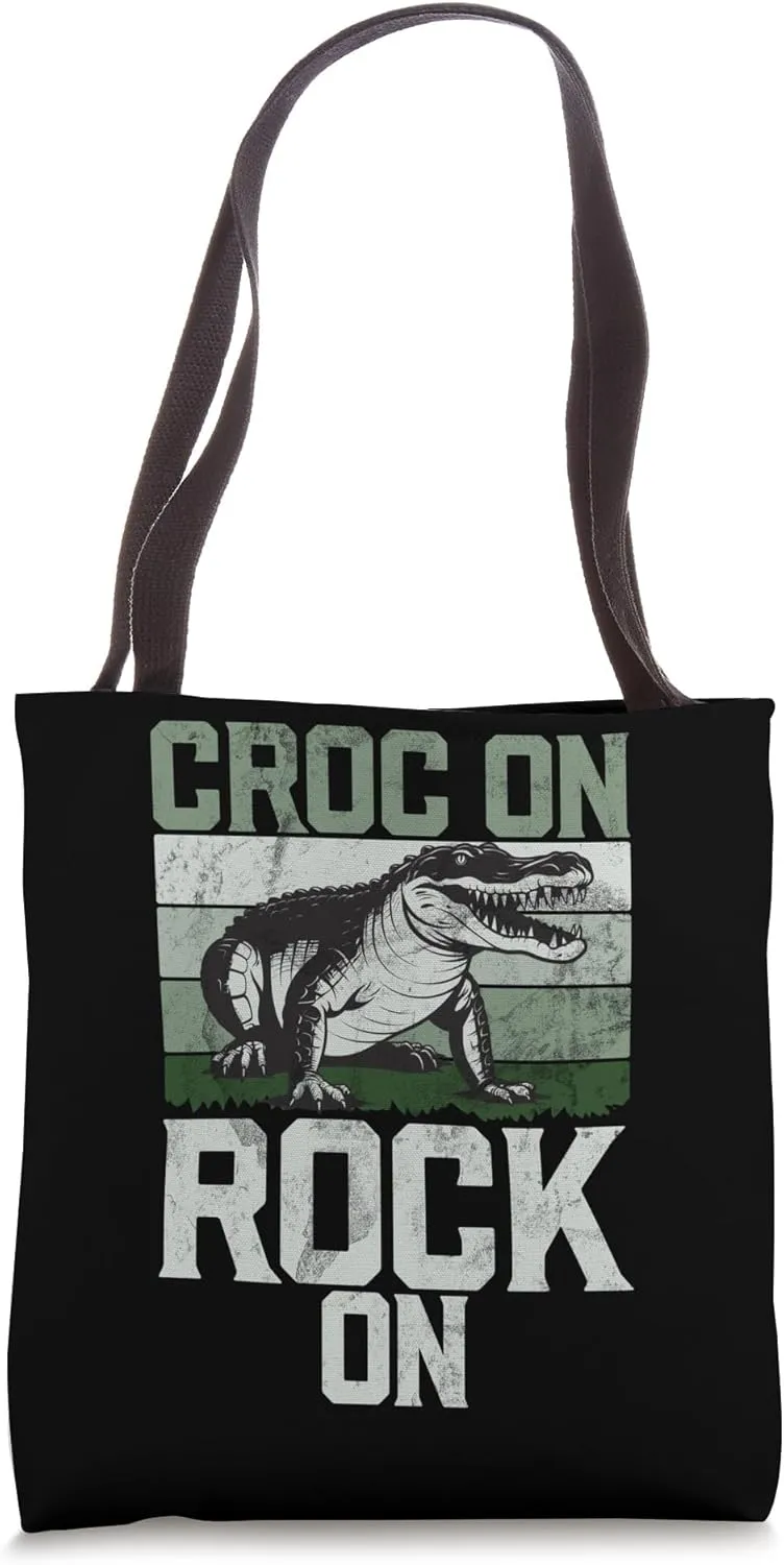 Croc On Rock On Crocodile Tote Bag