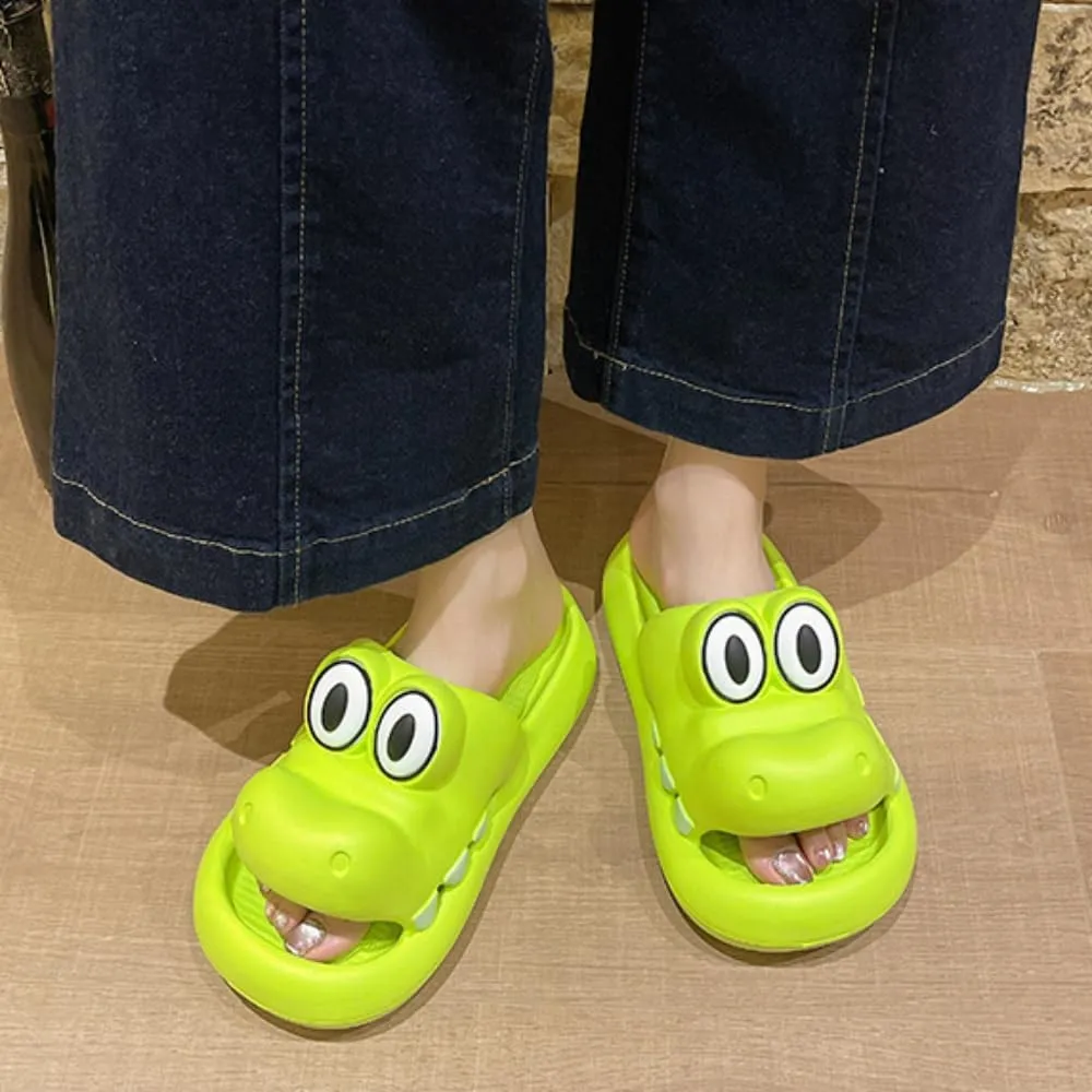 Crocodile Slippers Bathroom Slippers Lovely Female Summer Outside Wear Deodorant Bath Non-slip Home Slippers
