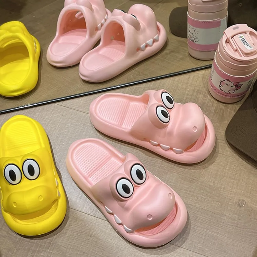 Crocodile Slippers Bathroom Slippers Lovely Female Summer Outside Wear Deodorant Bath Non-slip Home Slippers