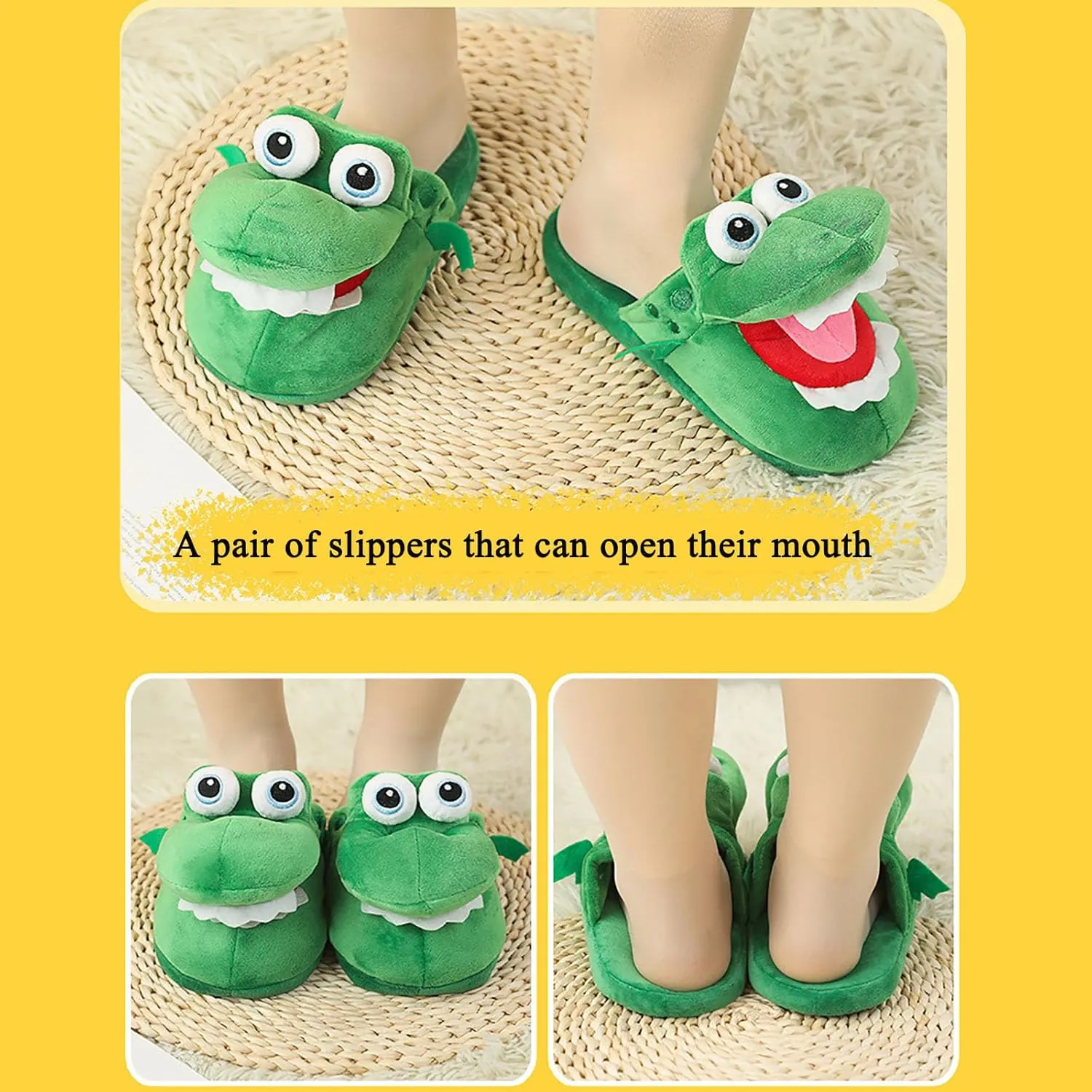 Crocodile Slippers, Slides, Schnappi Slippers, Funny Crocodile Slippers, Open Your Mouth and Walk