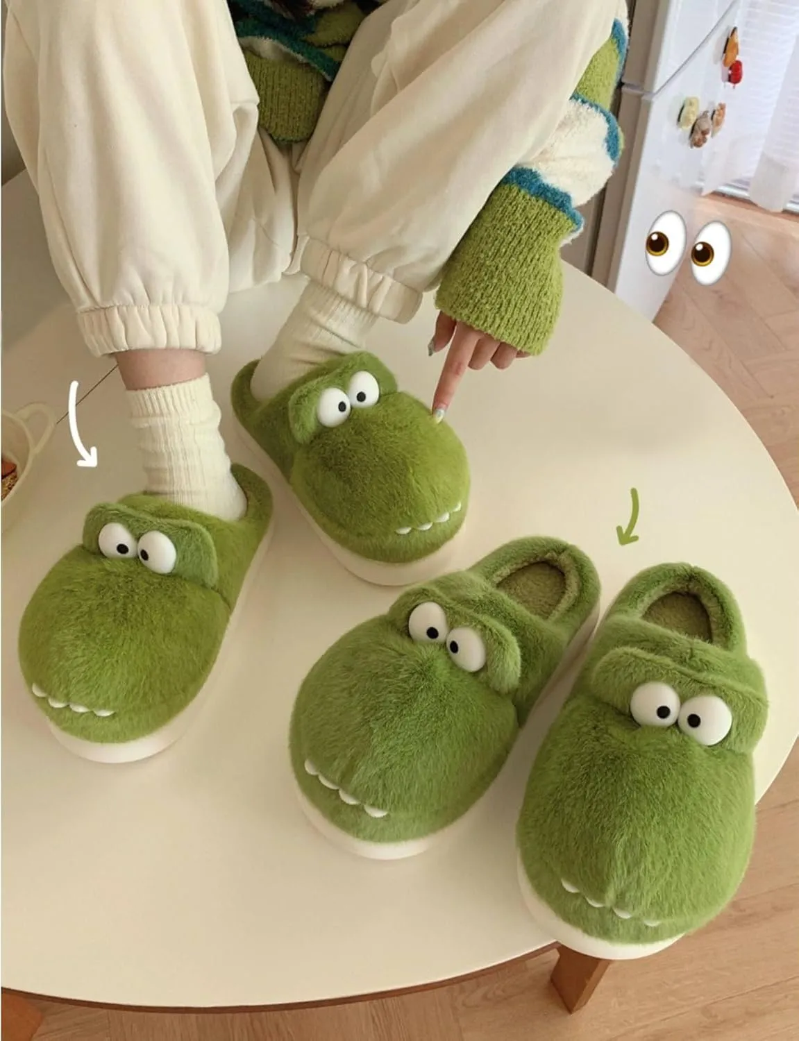Crocodile Slippers - Women's Funny Winter Warm Cotton Slippers. Lightweight and non-slip.