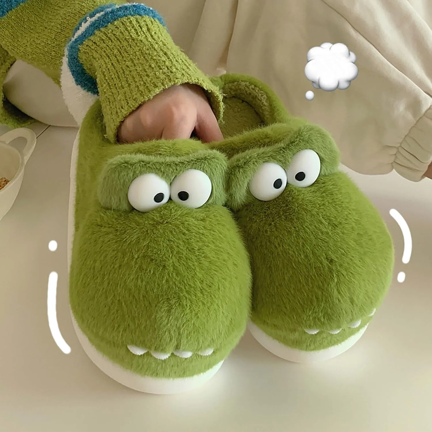 Crocodile Slippers - Women's Funny Winter Warm Cotton Slippers. Lightweight and non-slip.