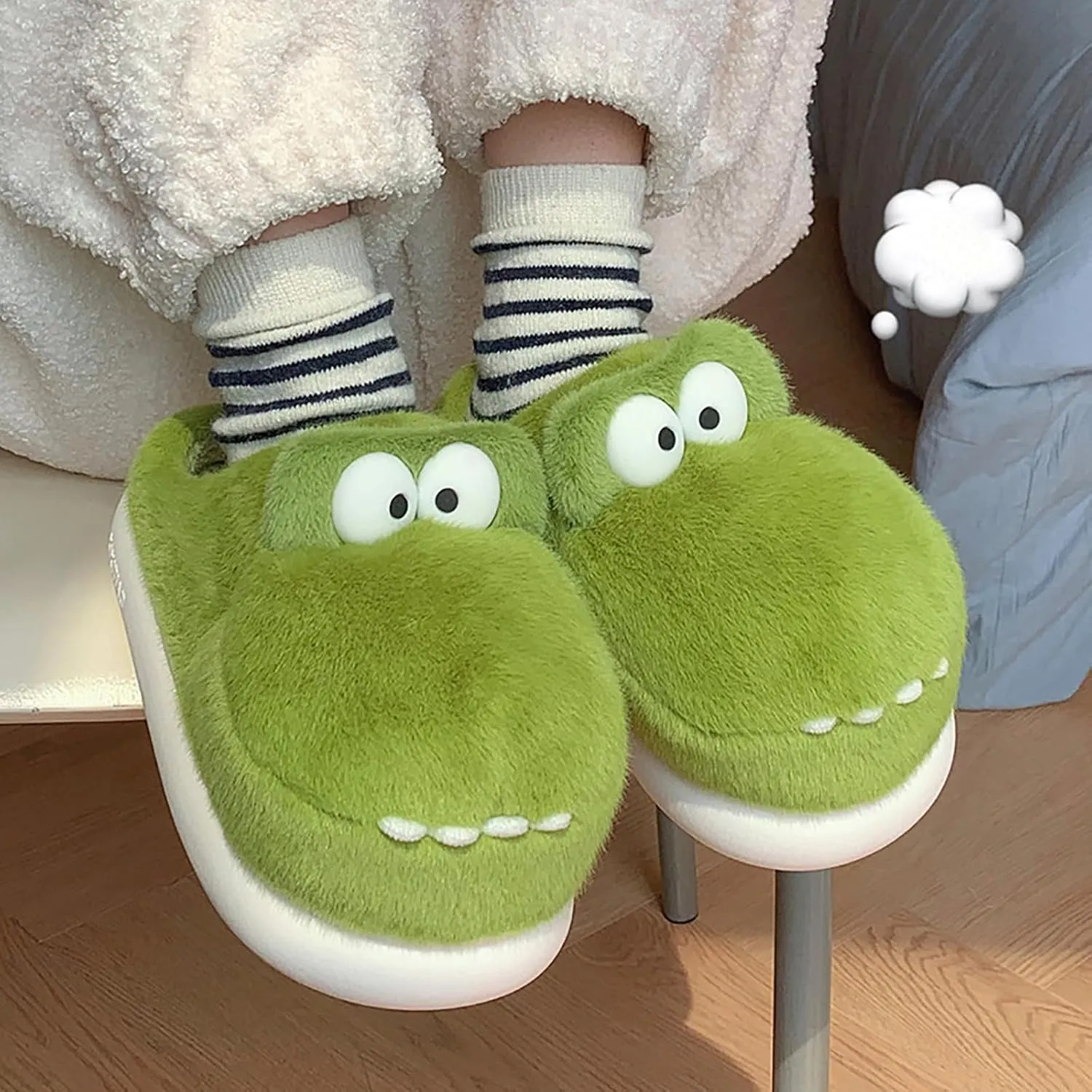 Crocodile Slippers - Women's Funny Winter Warm Cotton Slippers. Lightweight and non-slip.