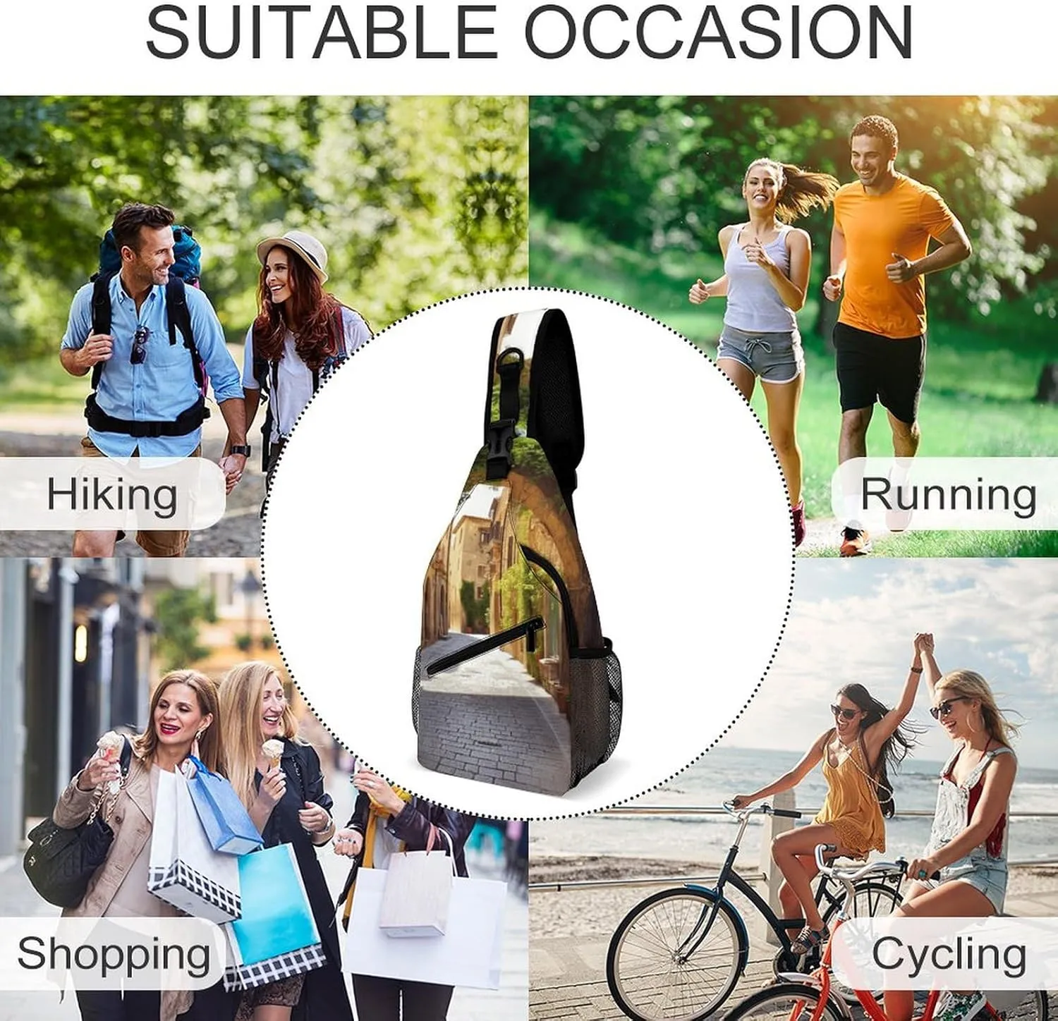 Crossbody Bag for Women Men Chest Bag Jungle Giraffe Sling Bag Crossbody Shoulder Bag Sling Backpack