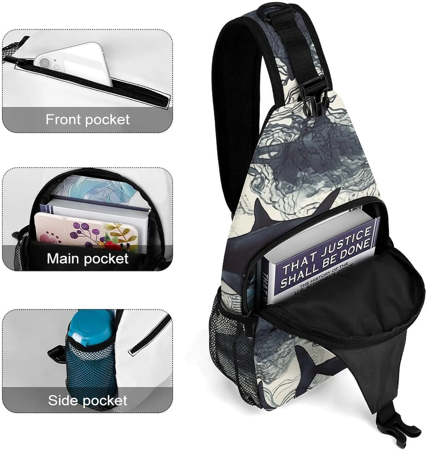 Crossbody Bag for Women Men Chest Bag Jungle Giraffe Sling Bag Crossbody Shoulder Bag Sling Backpack