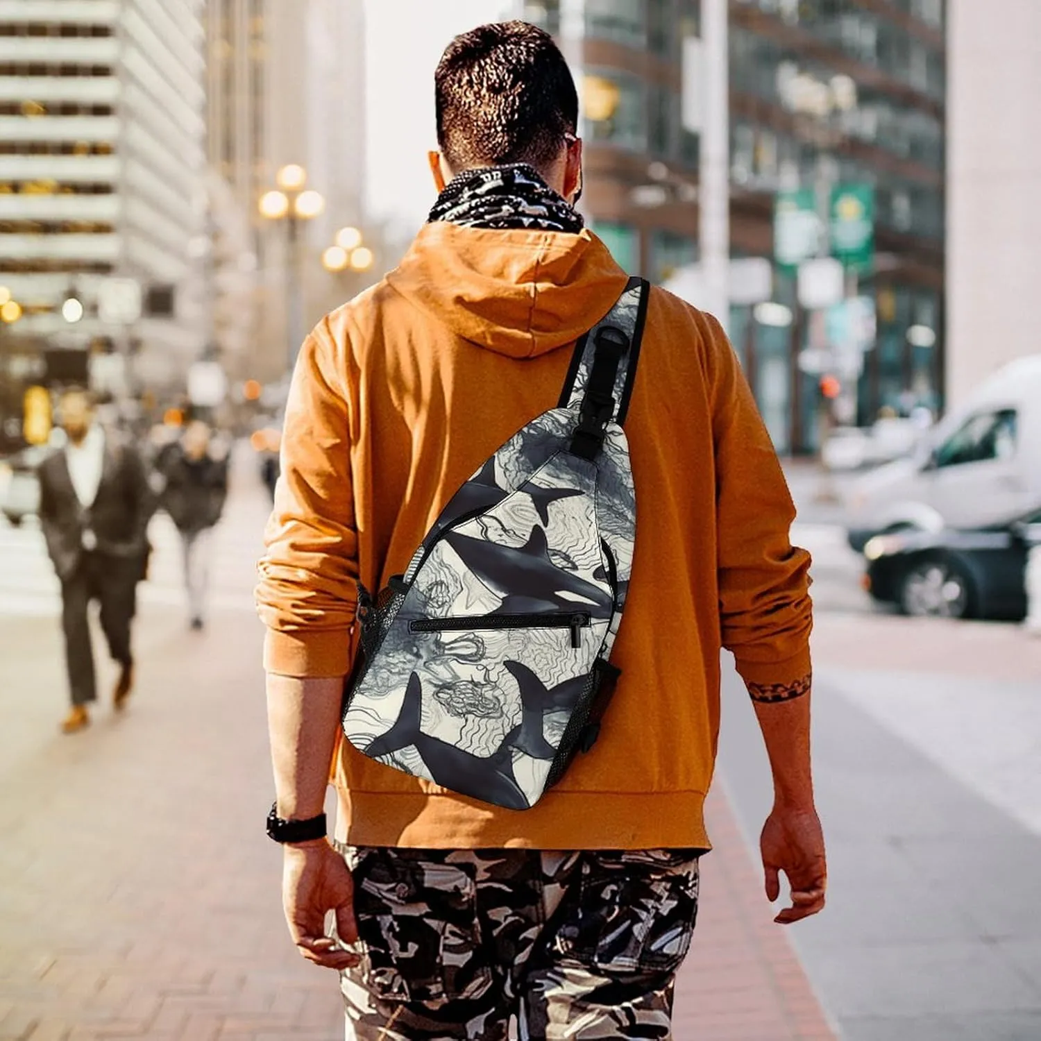 Crossbody Bag for Women Men Chest Bag Jungle Giraffe Sling Bag Crossbody Shoulder Bag Sling Backpack