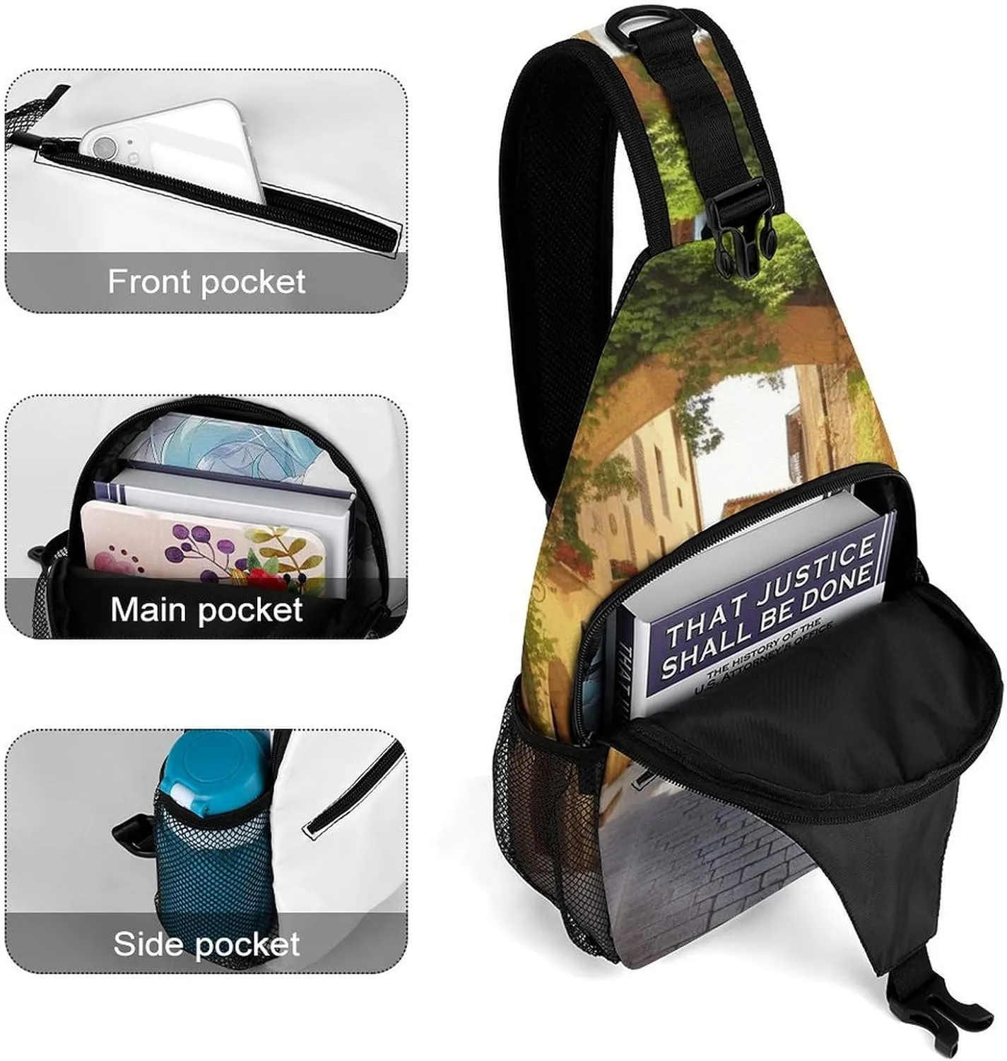 Crossbody Bag for Women Men Chest Bag Jungle Giraffe Sling Bag Crossbody Shoulder Bag Sling Backpack